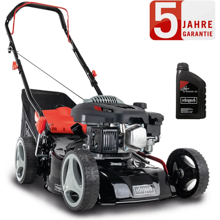 Scheppach Rasenmäher RM420 3in1 - 3,4PS | Schnittbreite 420mm | 45L Fangkorb | Schnitthöhenverstellung 25 - 75 mm | inkl. Motoröl – Bild 10