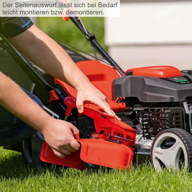 Scheppach Benzin Rasenmäher MS225-53 mit Radantrieb | 53cm Schnittbreite | 65L Fangbox | Höhenverstellung 7 Stufen | Seitenauswurf & Reinigungsfunktion | Mulchmäher | inkl. Motoröl – Bild 10