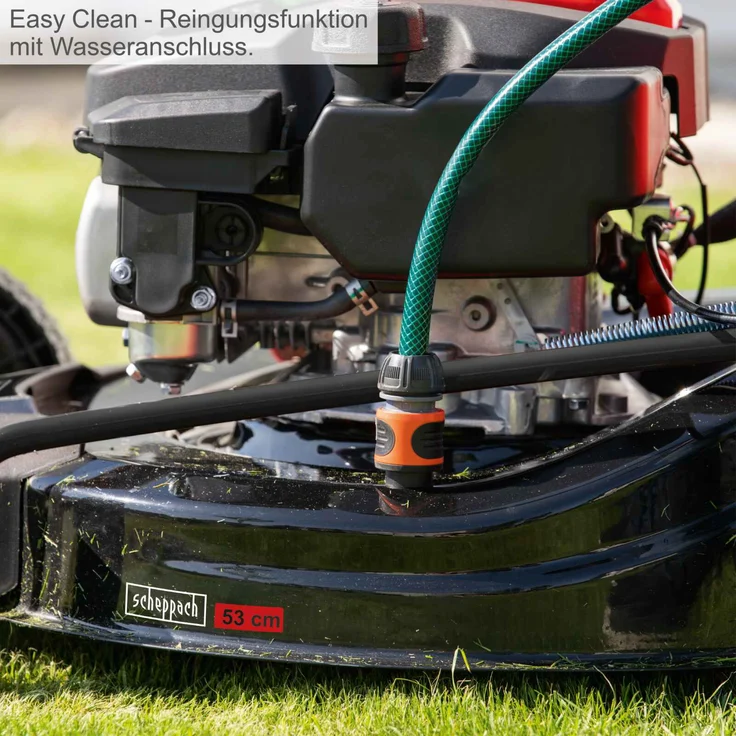 Scheppach Benzin Rasenmäher MS225-53 mit Radantrieb | 53cm Schnittbreite | 65L Fangbox | Höhenverstellung 7 Stufen | Seitenauswurf & Reinigungsfunktion | Mulchmäher | inkl. Motoröl – Bild 8
