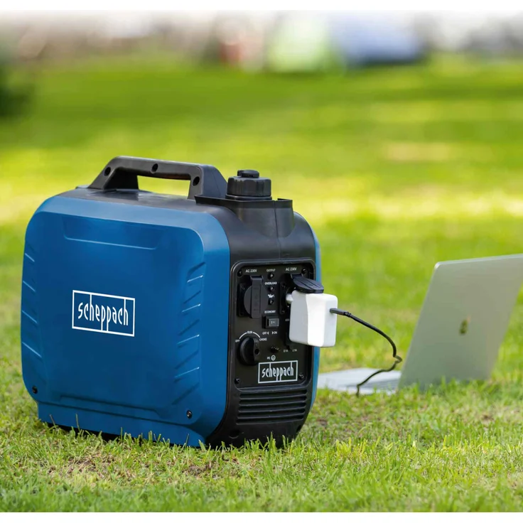 Scheppach Inverter Benzin Stromerzeuger SG2500i 4-Takt Stromgenerator Notstromaggregat für sensible Elektronik, 2000W Leistung, Steckdosen 2x 230V / 2x USB Typ A, 64,1dB Lautstärke – Bild 11