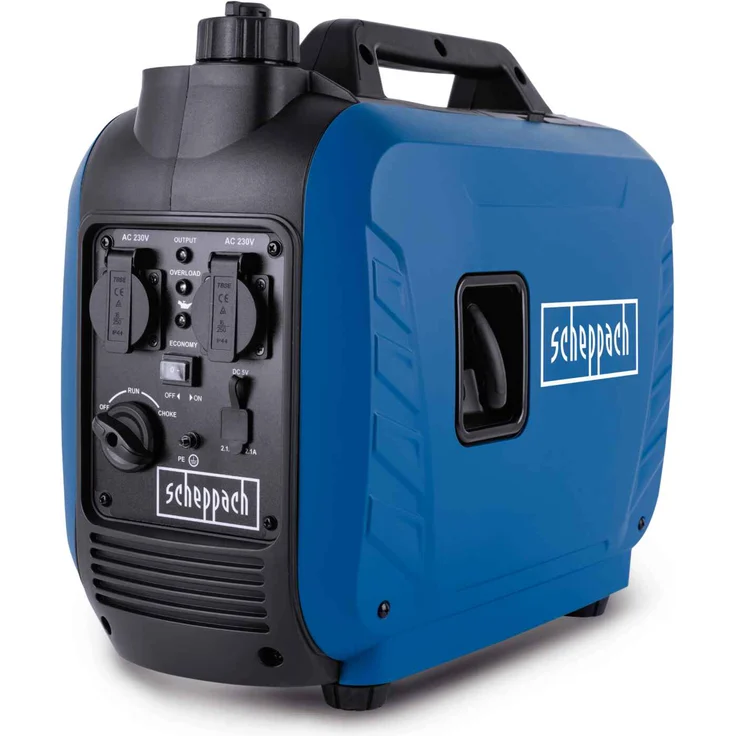 Scheppach Inverter Benzin Stromerzeuger SG2500i 4-Takt Stromgenerator Notstromaggregat für sensible Elektronik, 2000W Leistung, Steckdosen 2x 230V / 2x USB Typ A, 64,1dB Lautstärke – Bild 1