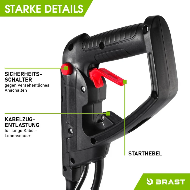 BRAST Motorhacke Elektro Gartenfräse 1050 Watt 32cm Arbeitsbreite 16 Hackmesser Kultivator Ackerfräse Hacke – Bild 6