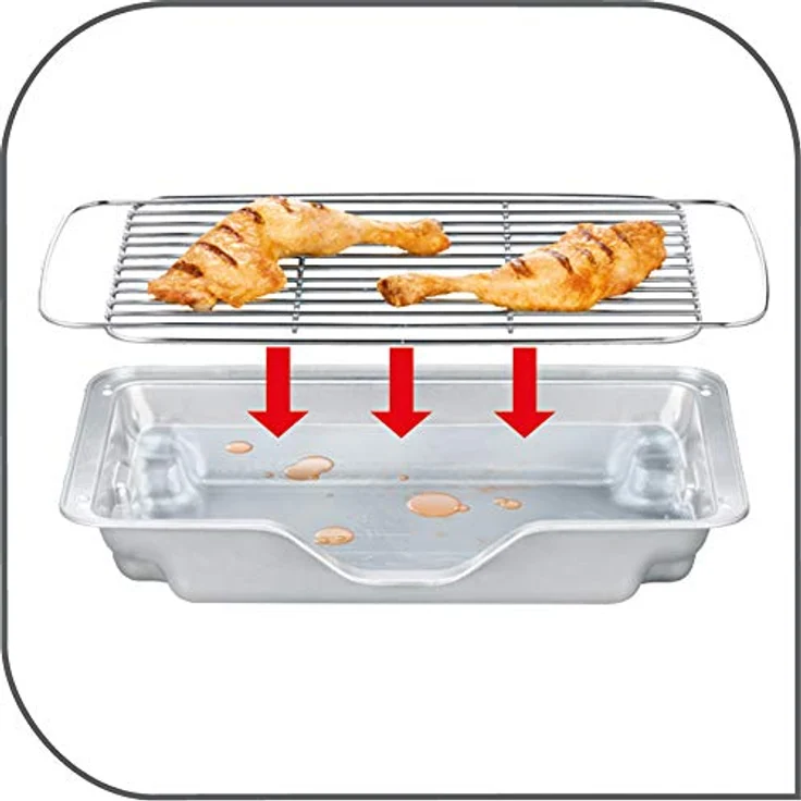 Tefal BG90F5 Easygrill Adjust Elektro-Standgrill (2300 Watt, 720 cm² Grillfläche) schwarz-Burgunderrot – Bild 5