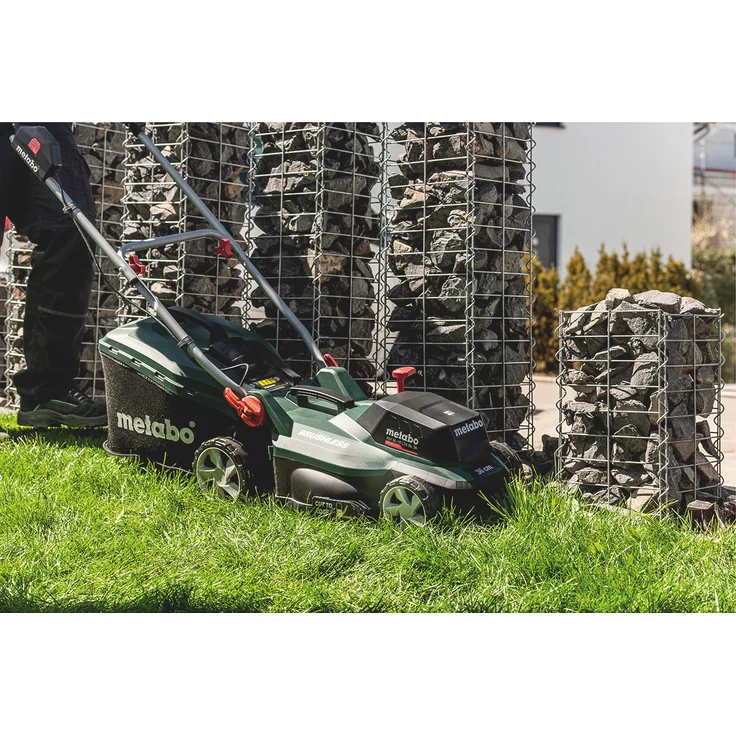 Metabo Akku Rasenmäher RM 36-18 LTX BL 36 (2x 18 Volt Li-Ion für Grundstücken bis 350 m², Schnittbreite: 36 cm, Mulchfunktion, bürstenloser Motor) ohne Akku und Ladegerät, im Karton – Bild 10