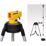 STABILA Kreuzlinienlaser LAX 50, 2-teiliges Set, selbstnivellierend, gut sichtbare Laser-Linien, Reichweite bis 10 m, Einknopfsystem, Schutzklasse IP 53, inklusive Stativ-Teleskopstange