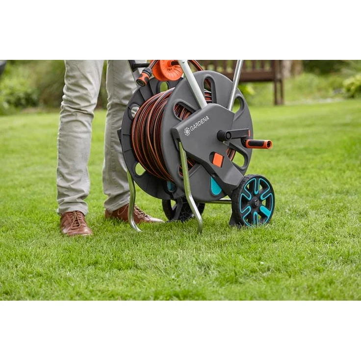 GARDENA Schlauchwagen CleverRoll L Easy (18520-20) 100 m Kapazität, besonders standfest, mit komfortabler Schlauchführung in robustem Metallrahmen, Nachtropfstopp – Bild 12