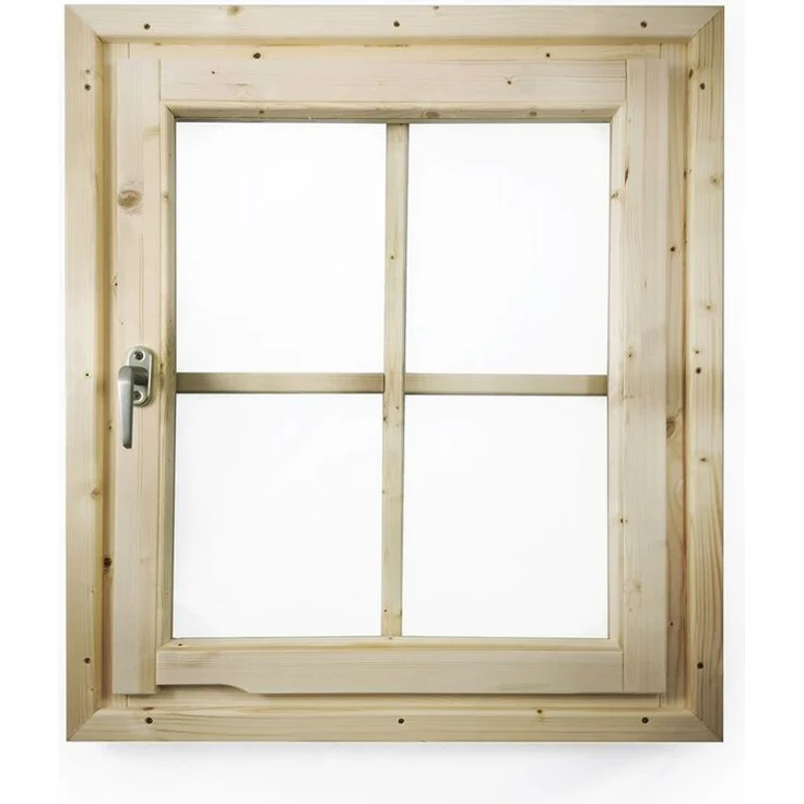 Karibu 38 mm gerades Fenster ( 28mm inkl Umrüstleistens als Set) naturbelassen 0,69x0,79 m – Bild 2