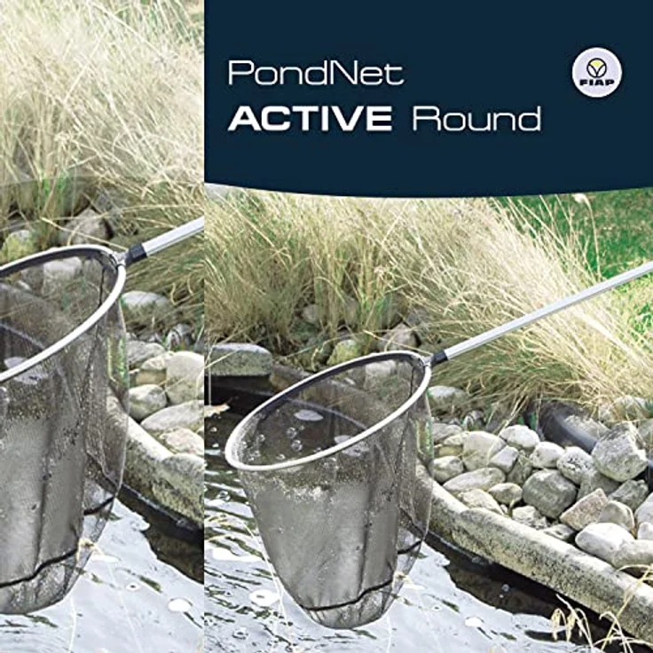 FIAP PondNet Active Round, Profi Teichkescher mit Teleskopstiel (600-1800 mm), d: 350 mm, robustes feinmaschiges Netz zur Teichreinigung und Fischfang – Bild 5