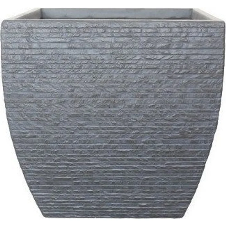 Trend Line Pflanzkübel TrendLine Pflanztopf aus Fiberglas in anthrazit, Schiefer-Brickoptik, 30,5 x 30,5 x 30,5 cm