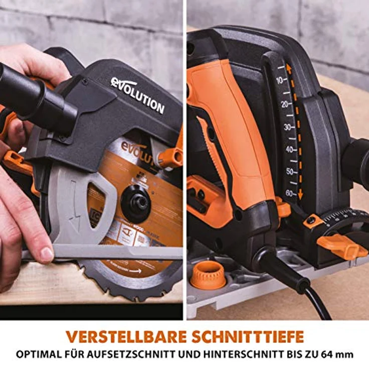 Evolution Power Tools R185CCSX Mehrzweck-Kreissäge kompatibel mit Führungsschienen (Kombi-Paket 1020 mm Schiene inbegriffen, 185 mm, 230 V) – Bild 11