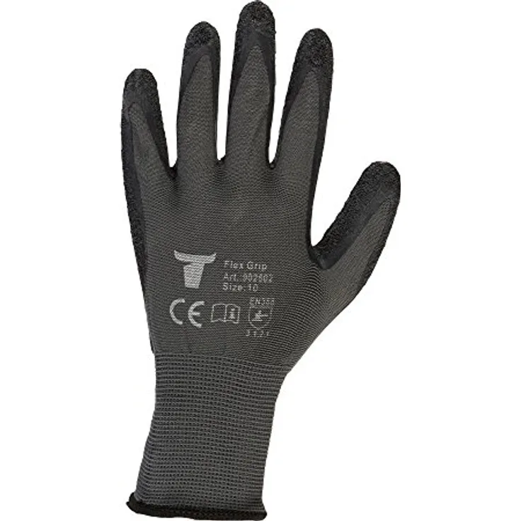 STIER Montagehandschuh Flex Grip, 12 Paar, Größe 9, Naturlatexbeschichtung, exzellentes Tastgefühl, Schutz vor Flüssigkeiten und Kälte, hohe Abriebfestigkeit