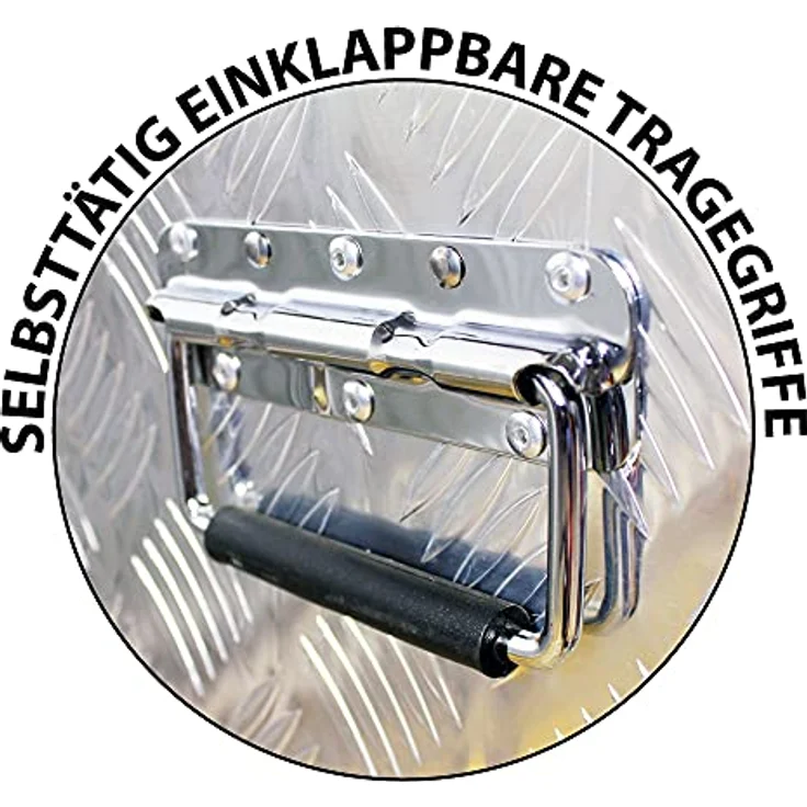 Trucky D210 Werkzeugbox, robuste Aluminium Deichselbox mit 2 Schlössern und 4 Schlüsseln, 129 x 39 x 45 cm – Bild 5