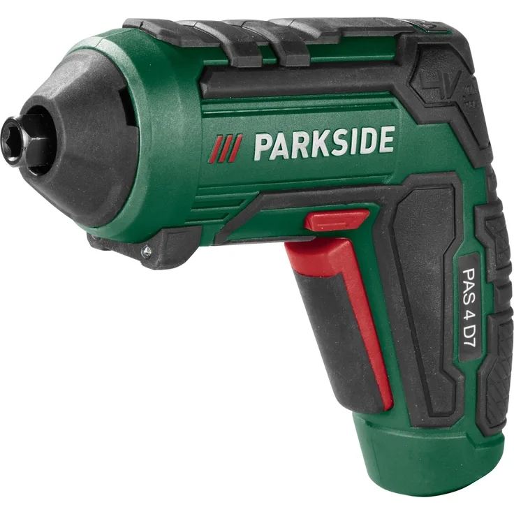 PARKSIDE® 4 V Akku-Schrauber »PAS 4 D7«, kompakt mit USB-C-Anschluss, 27-teiligem Bit-Satz und integrierter LED-Arbeitsleuchte