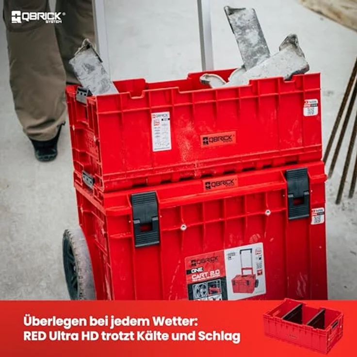 Qbrick ONE Box 2.0 Plus Red Ultra HD Custom, Werkzeugkoffer aus ultrabeständigem Kunststoff, 35 L Kapazität – Bild 3