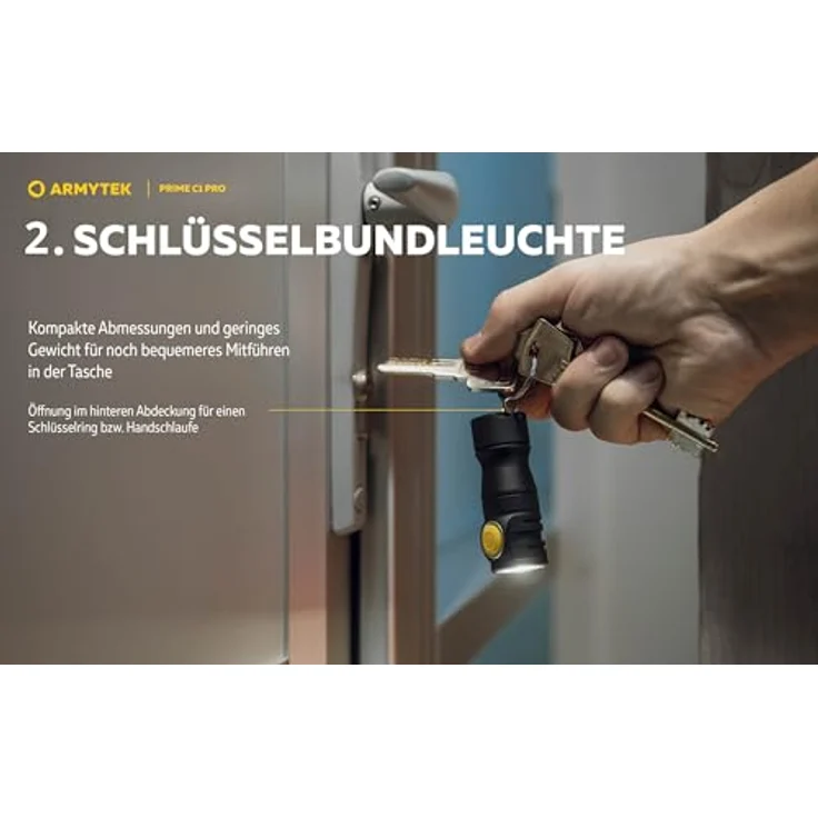 Armytek Prime C1 Pro Warmweiss LED-Lampe Magnet USB 930 lm – Bild 5