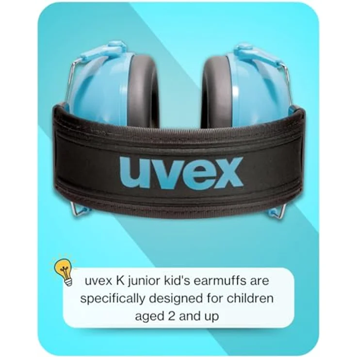 Uvex Kinder Gehörschützer 29dB | Kompakter, Faltbarer und Verstellbarer Kapselgehörschutz | Verstellbarer Ohrschützer | Gewicht: 160g | Farbe: Blau – Bild 8