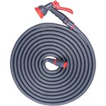 Steuber Flexibler Gartenschlauch Platinum GREY mit 8 Sprühkopf-Funktionen, 16,5m, Süd Siegel, m. Adapter & Verbindungsstück, beliebig erweiterbar