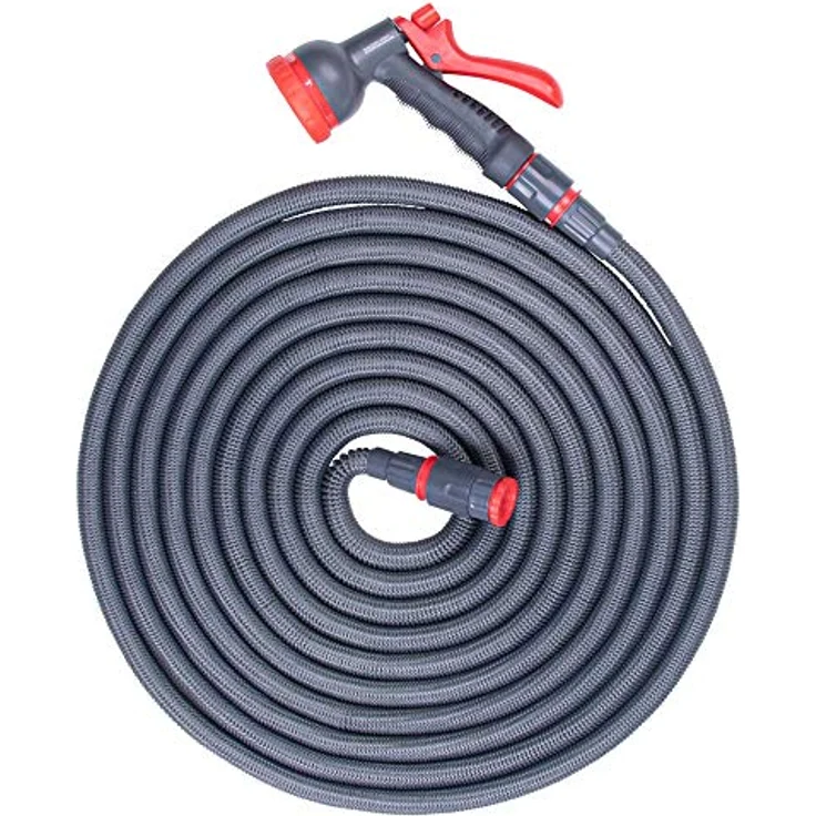 Steuber Flexibler Gartenschlauch Platinum GREY mit 8 Sprühkopf-Funktionen, 16,5m, Süd Siegel, m. Adapter & Verbindungsstück, beliebig erweiterbar – Bild 1