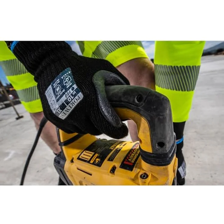 Portwest Anti-Vibrations-Handschuh, Größe XL, Schwarz, stoßdämpfend und vibrationsreduzierend für Elektrowerkzeuge, EN ISO zertifiziert – Bild 4