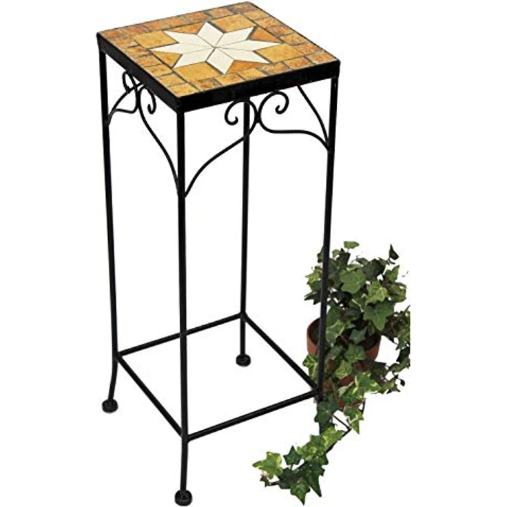 DanDiBo Blumenhocker Mosaik Eckig 54 cm Blumenständer 12012 Beistelltisch Pflanzenständer Mosaiktisch – Bild 2