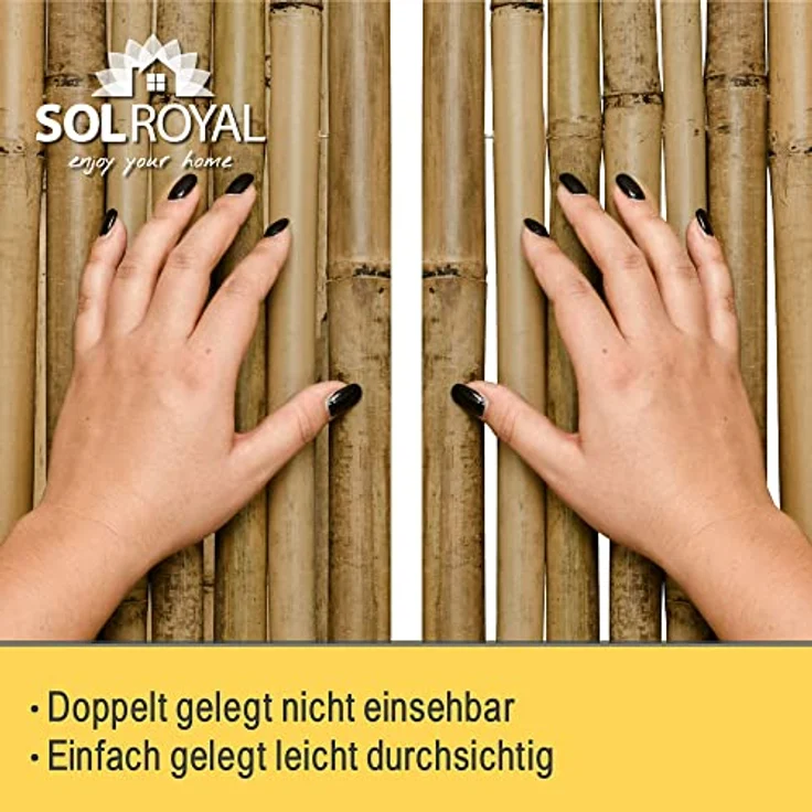 Sol Royal SolVisionPremium B38 Sichtschutzmatte Bambus 90cm, 250cm – Bild 5