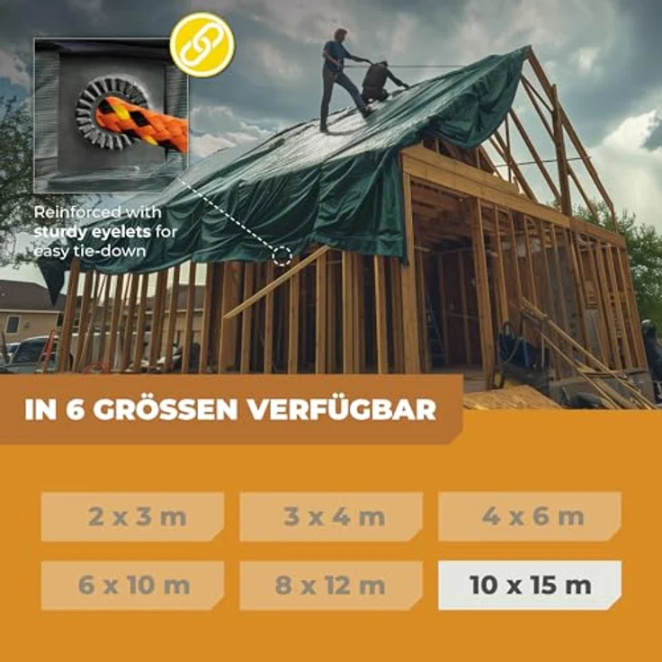 Bio Green Rainexo Abdeckplane Power Plane Planen 10x15m Grün-Blau RX15010X15GB – Bild 7