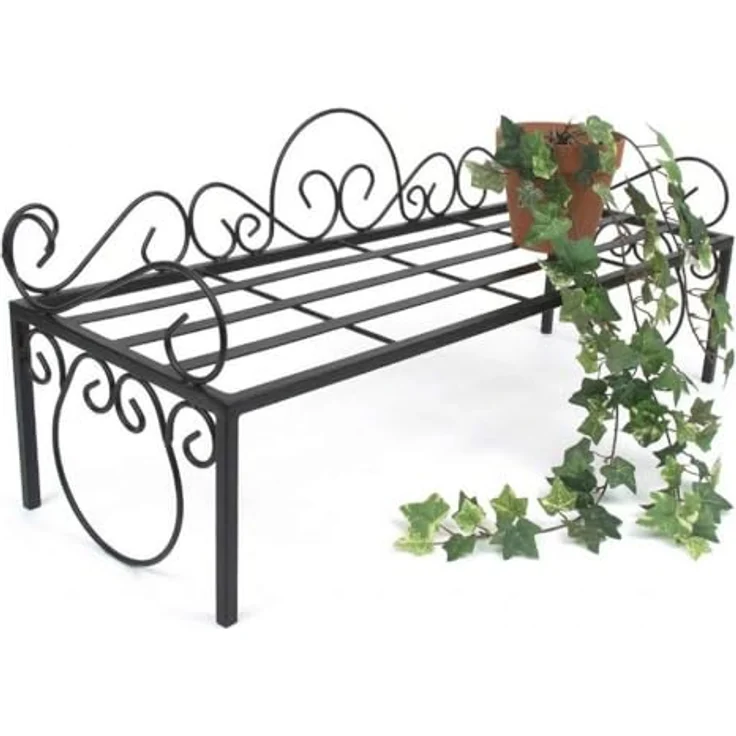 Blumenregal Metall Schwarz 75 cm Blumenständer Mi Blumenbank Blumentreppe Pflanzentreppe Blumenhocker Pflanzenständer - Dandibo – Bild 9