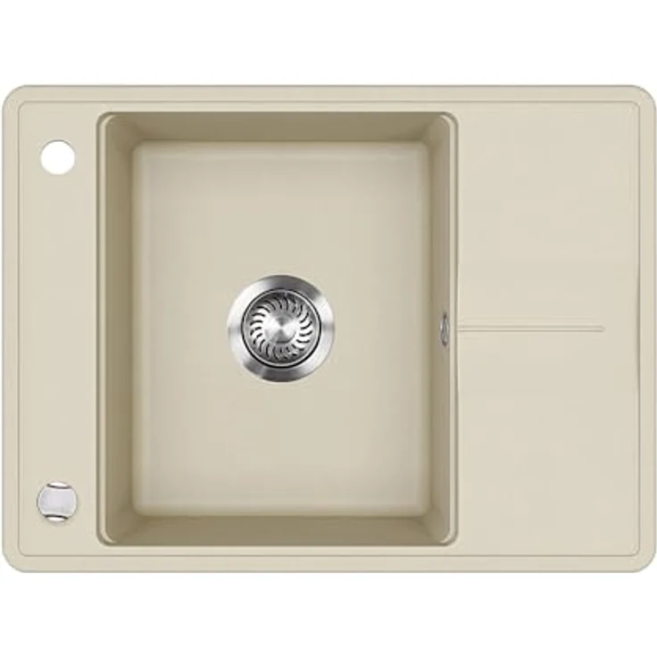 Bergström Spülbecken "Osaka", Beige, Einbauspüle mit integriertem Abtropfflügel, 67 x 50 cm, chemisch widerstandsfähig – Bild 1