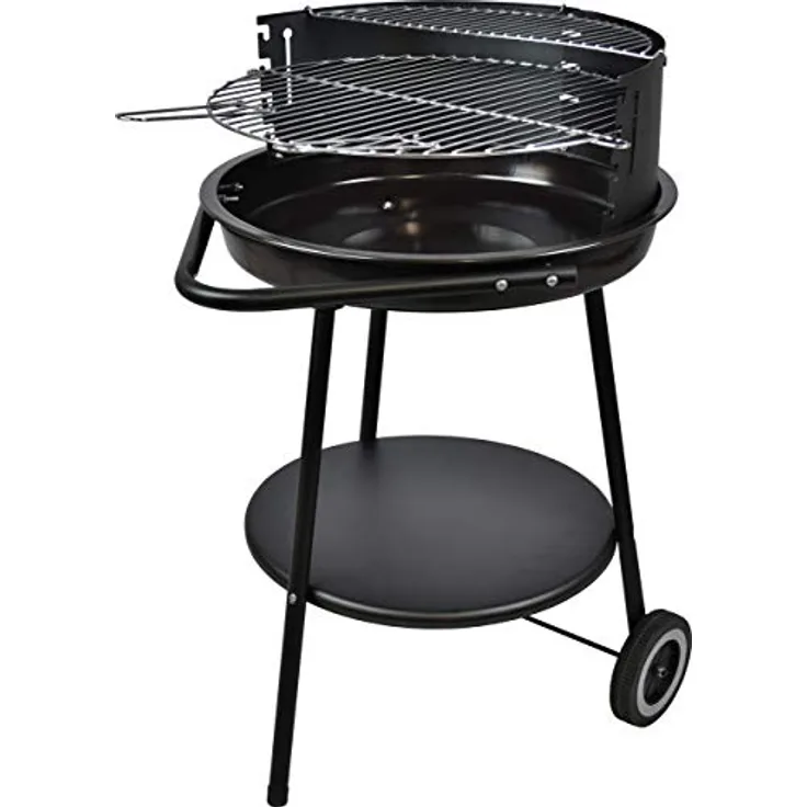 ACTIVA Holzkohlegrill Johannesburg I inkl. hochwertigem & verchromtem Grillrost I Robuster Kohlegrill mit gleichmäßiger Hitzeverteilung I langlebig & rostfrei - Schwarz