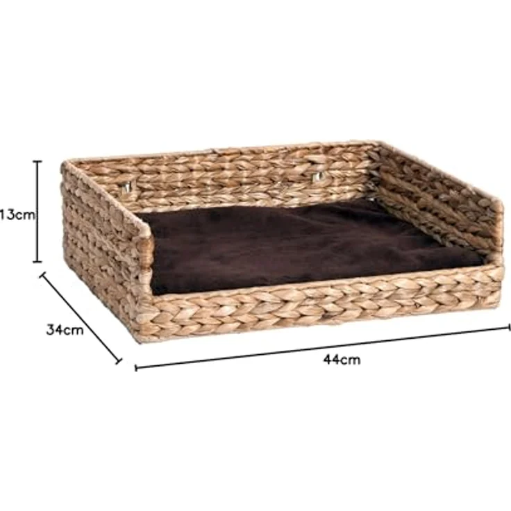 Karlie Tierbett Banana Leaf De Luxe Lounger, Katzenliege aus geflochtenen Bananenblättern, inkl. kuscheligem waschbarem Kissen - beige – Bild 5