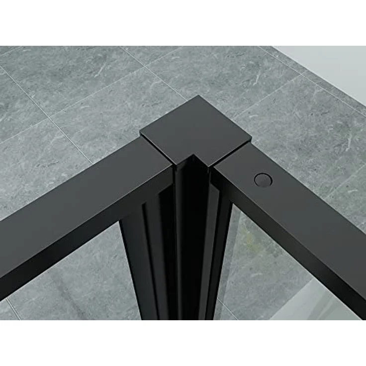 Aloni Duschkabine Schwingtür + Festelement + Seitenwand schwarz matt 80x120x200 – Bild 3