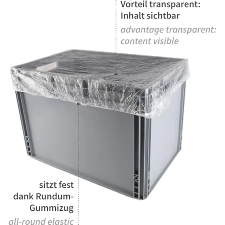 Hygostar Grillabdeckung PE-Abdeckhaube transparent, wasserfest, mit Gummizug, 750 x 700 mm – Bild 4