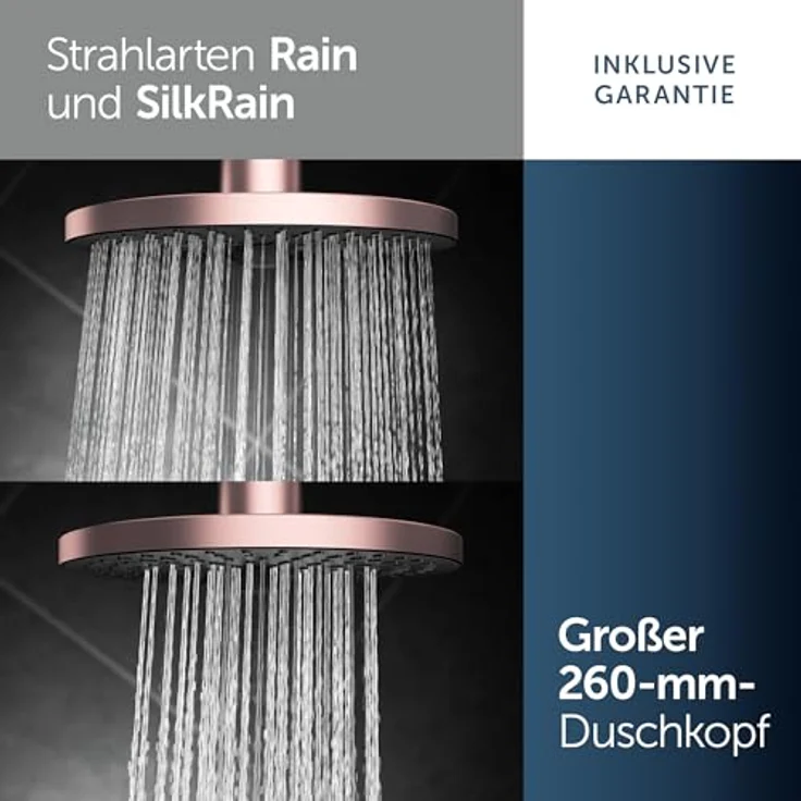Ideal Standard Kopfbrause Alu+, 2-Funktionen in Rosé, mit IF Design Award 2024, wasserlabel 12 l/min, matt schimmernd – Bild 3