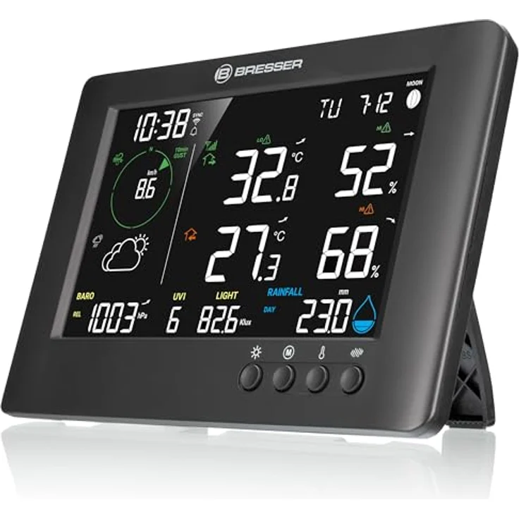 Bresser WLAN-Funk-Wetterstation TB 7-in-1, Wetterdatenanzeige mit Außensensor, schwarz – Bild 2