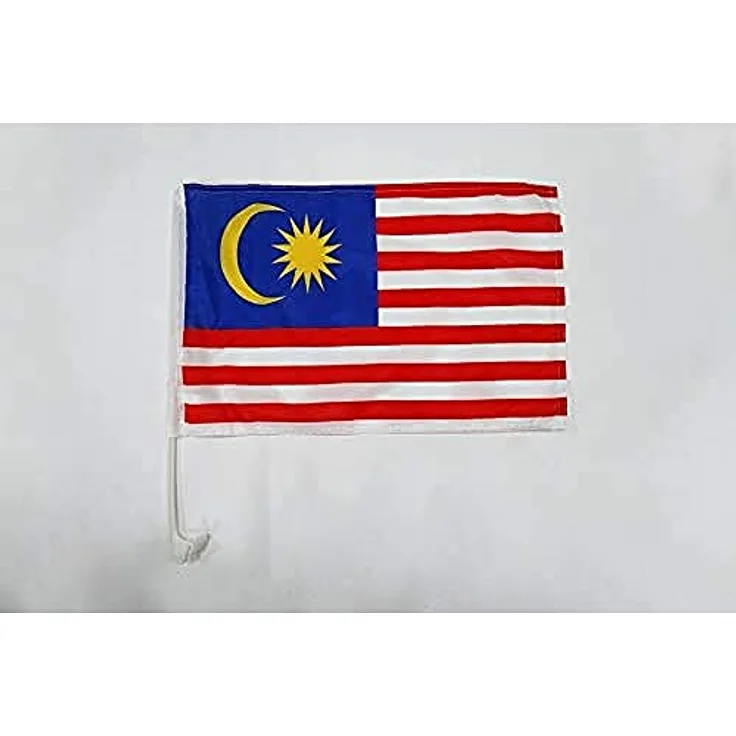 AZ FLAG Autofahne Malaysia, 45x30 cm, Polyester mit stabiler Aufhängung für Auto