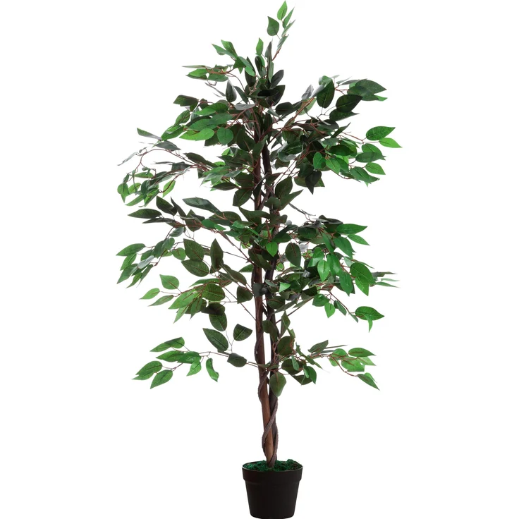 Paperflow GUMMIBAUM Kunstbaum, 120 cm, pflegeleicht aus hochwertigem Polyester für Innenräume
