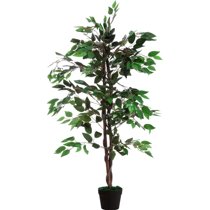 Paperflow GUMMIBAUM Kunstbaum, 120 cm, pflegeleicht aus hochwertigem Polyester für Innenräume