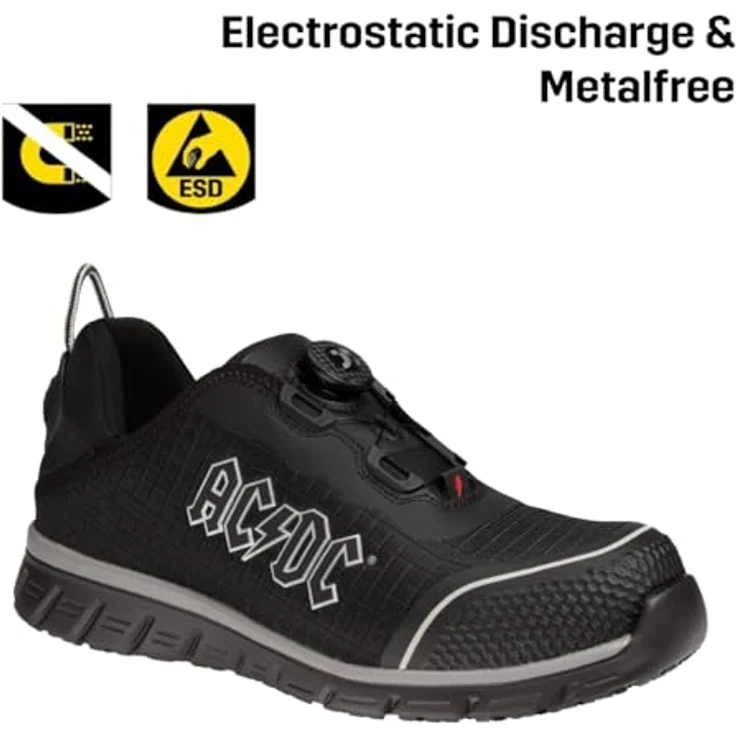 Safety Jogger AC/DC Sneaker Ligero2, Sicherheitsschuhe S1P mit TLS-Verschluss, schwarz/silber, Größe 45 – Bild 5