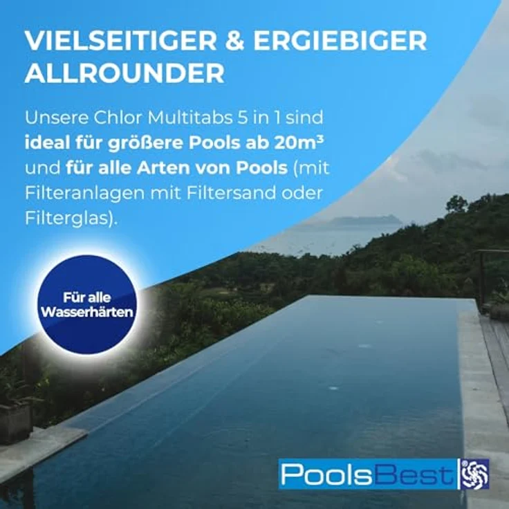 3 kg - PoolsBest® Chlor Multitabs 5 in 1 Pool-Desinfektionsmittel, 200 g Tabs – Bild 7