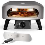 COZZE Gas-Pizzaofen Classic 13", 6 kW Edelstahlbrenner, Backtemperatur bis 450°C, inkl. Pizzastein, tragbar, Grillfläche 34 x 34 cm