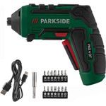 Parkside Akku-Bohrschrauber PARKSIDE 4 V Akku-Schrauber PAS 4 - D7 mit LED-Arbeitsleuchten und 14 Bits, blau