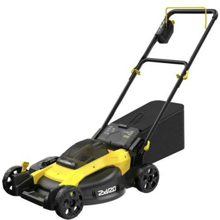 Stanley ST KOSIARKA V20, Akku-Rasenmäher mit 18V bürstenlosem Motor, 28 cm Mähwerk, 40-Liter-Grasfangkorb, 3-in-1-Funktion