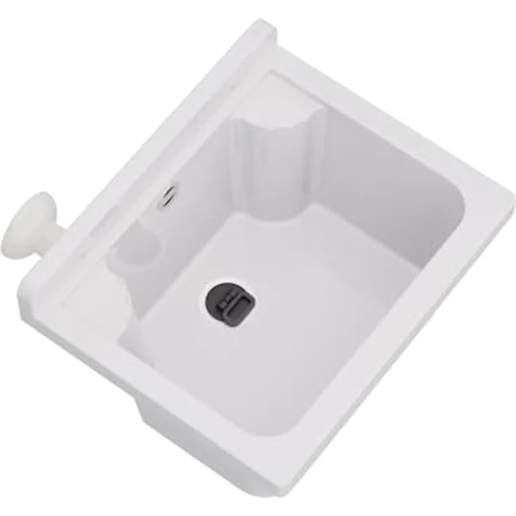 QLS Küchenspüle MANTA, Kunststoff-Spülbecken, 42x34 cm Ausgussbecken - für Garten, Garage, Werkstatt - Weiß – Bild 6