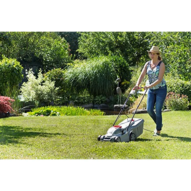 IKRA Elektro Rasenmäher IERM 1434 U Fangbox 35l Schnittbreite 34cm Schnitthöhe 5-fach höhenverstellbar 25?65mm – Bild 4