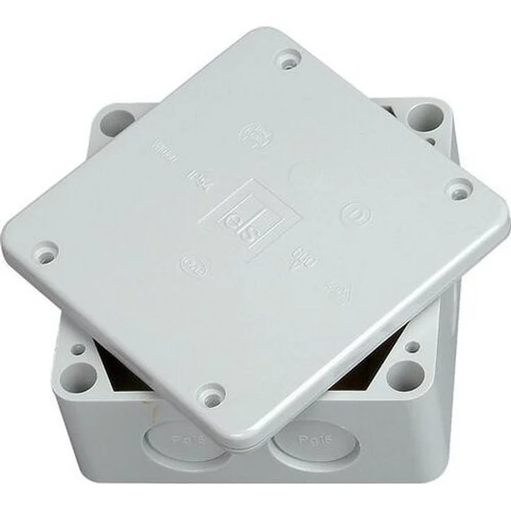 Kopp Abdeckrahmen 352600004, quadratischer Verbindungskasten in grau, IP54 Schutzart