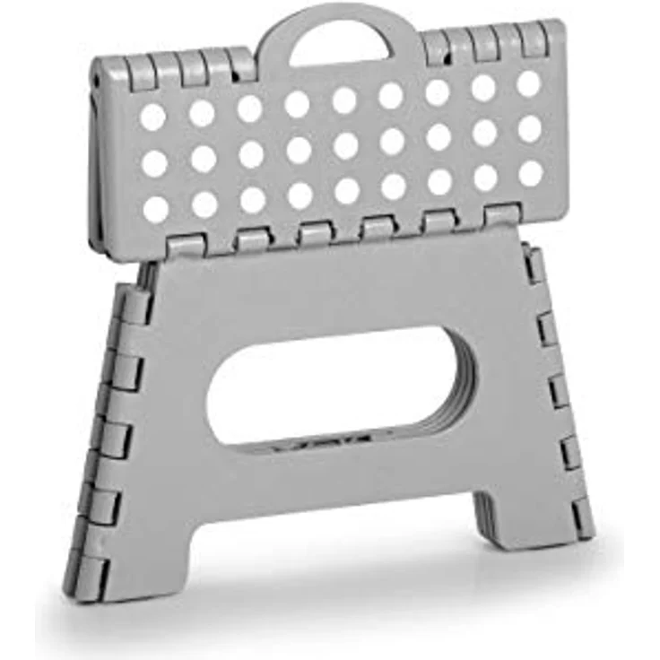 Zeller Klapphocker grau, 35 x 22 x 18 cm, Kunststoff, rutschhemmend, gummierter Stand – Bild 4