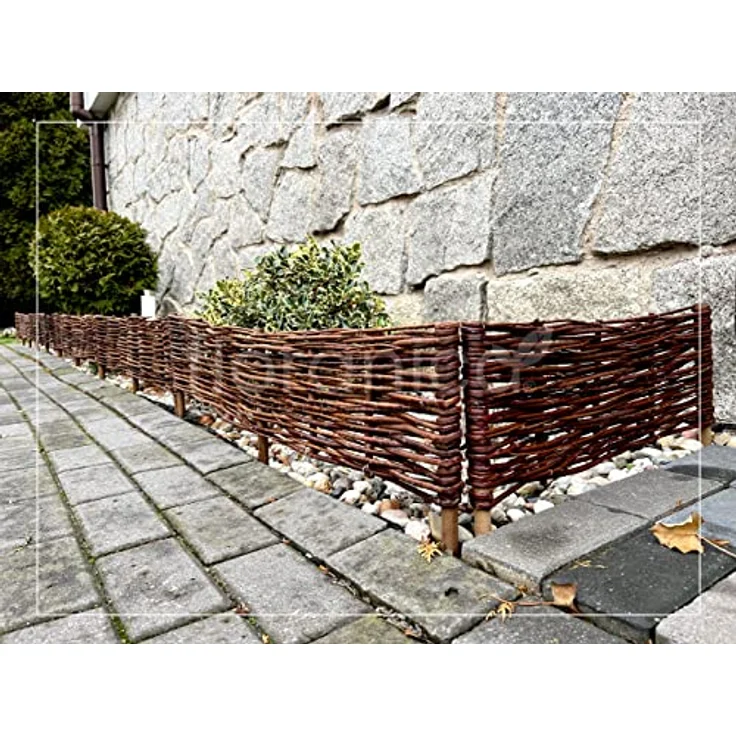 Floranica Beetabgrenzung aus Weide Beeteinfassung Holz Rasenkante Steckzaun Beetzaun 1 Stück 30cm x 100cm – Bild 5
