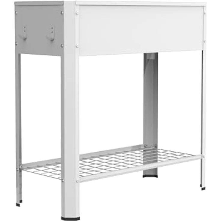 Urban Hochbeet Balora XL, Hochbeet aus Metall mit Ablagefach, 80x35 cm, wetterfest und langlebig – Bild 3