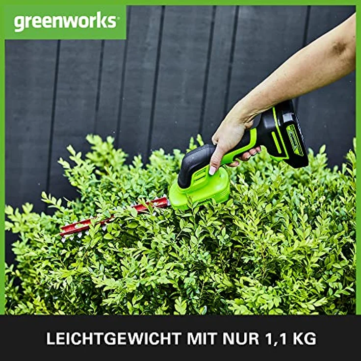 Greenworks Tools 24V Akku-Gras und Strauchschere G24SHT,15cm Grasschere 2800 SPM Doppelschermesser . – Bild 4