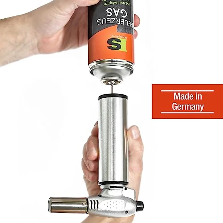 Spraytive 6x 500ml XXL Butangas für Flambierbrenner & Feuerzeuge, inkl. Adapter zum Nachfüllen, geruchs- und geschmacksneutral, made in Germany – Bild 5
